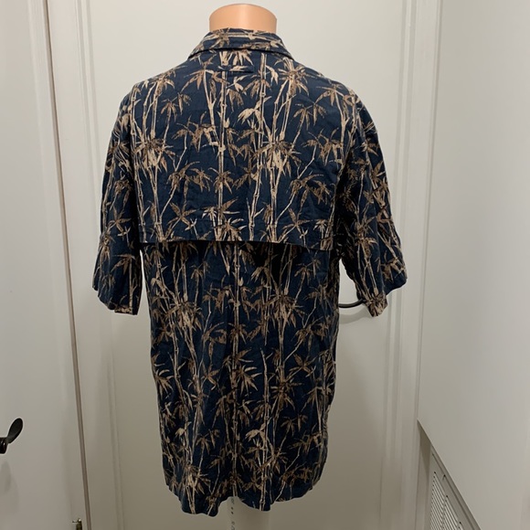 Reel legends men’s button bamboo print short sleeve vented fishing shirt XL - Picture 4 of 5